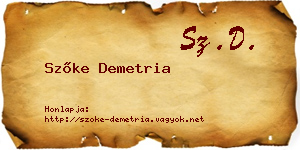 Szőke Demetria névjegykártya