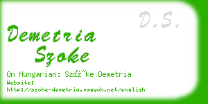 demetria szoke business card